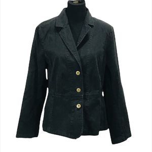 Liz Claiborne Jean Jacket, Black, 12